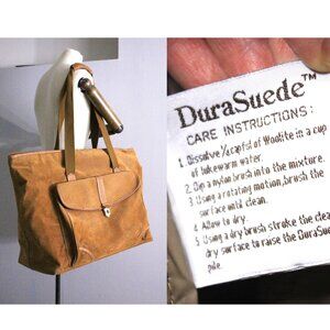 Vintage XXL PROTOCOL DuraSuede large weekender travel bag, faux leather home